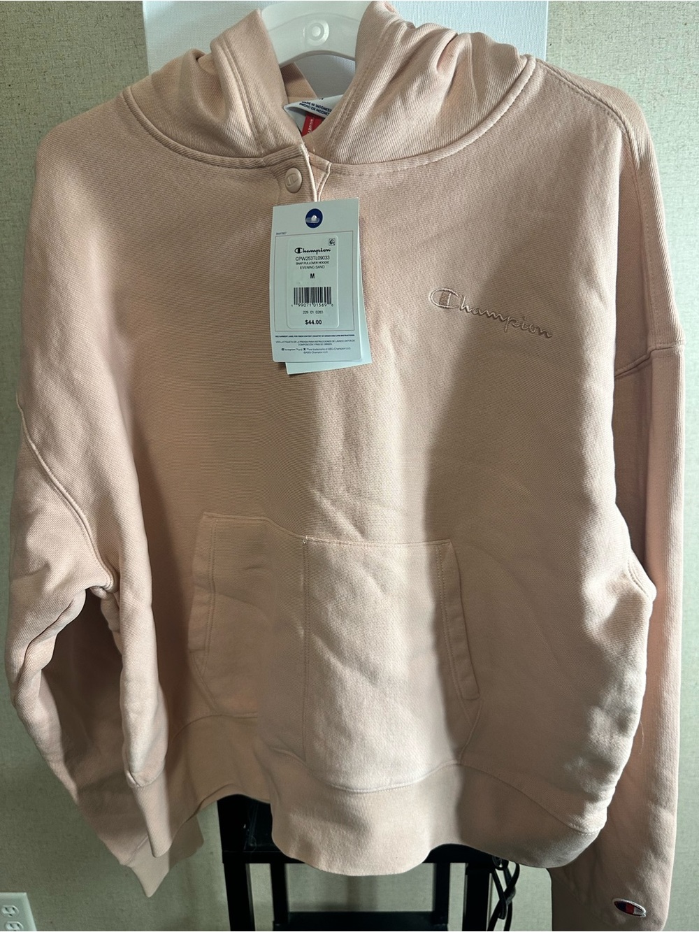 Champion Women’s Crewneck Hoodie in Blush Pink